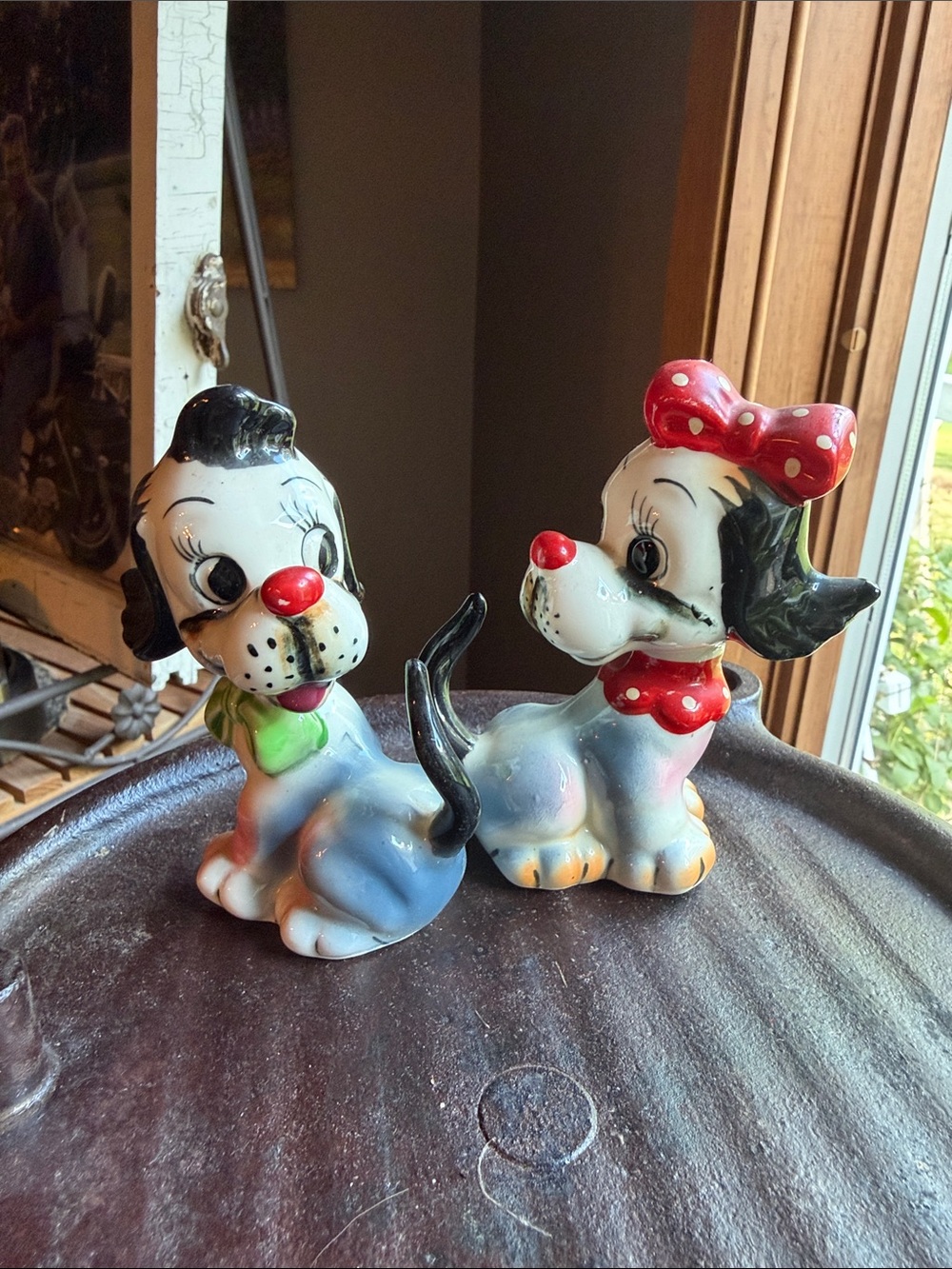 Vintage Artmark Snirky And Sally Circus Dog Salt and Pepper Shakers - Japan